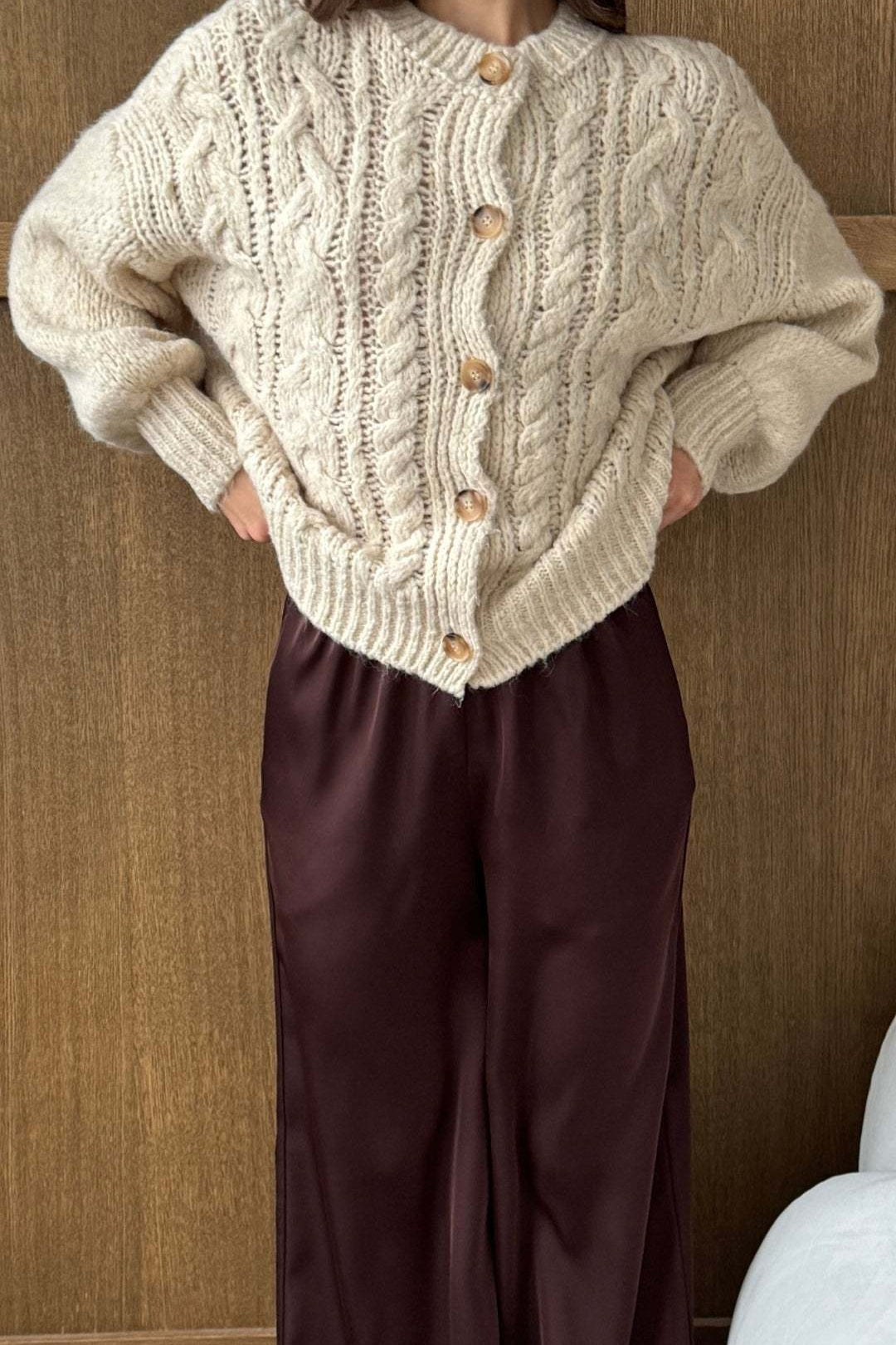 Vintage Cable Knit Crewneck Sweater