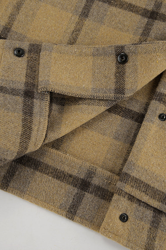 Vintage Loose Plaid Wool Coat