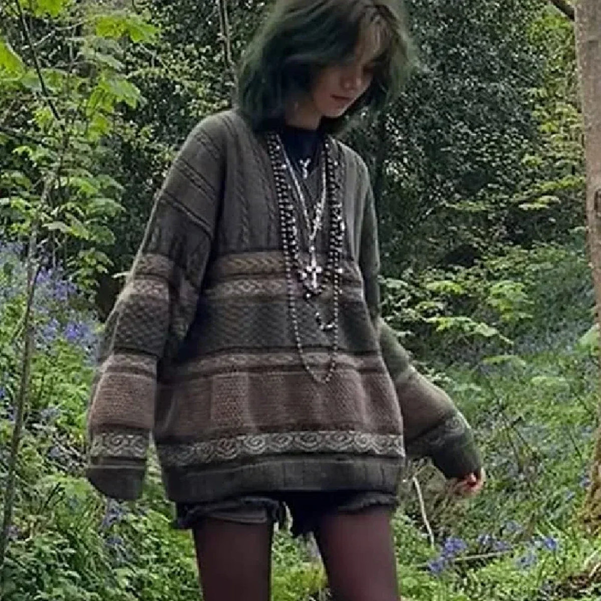 2000s Vintage Striped Y2K Preppy Style Sweater