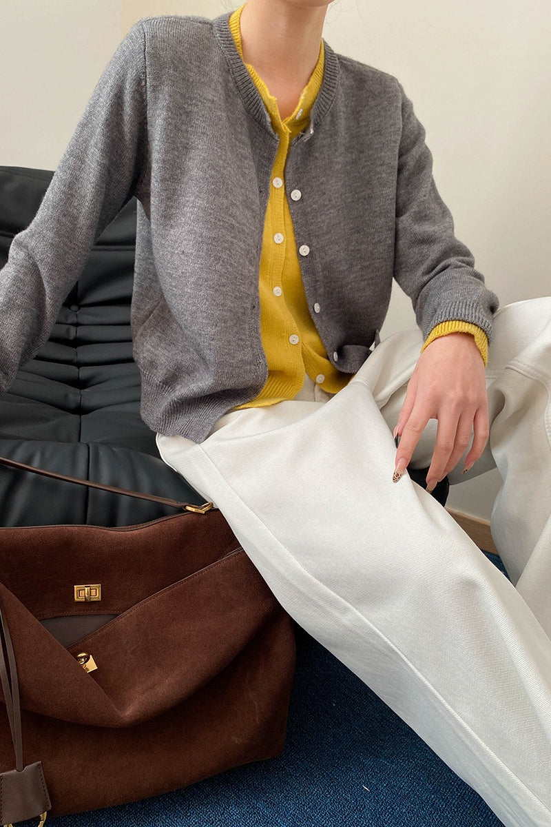 Contrast Panel Layering Cardigan
