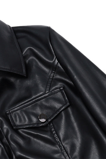 Zip-Up Faux Leather Coat