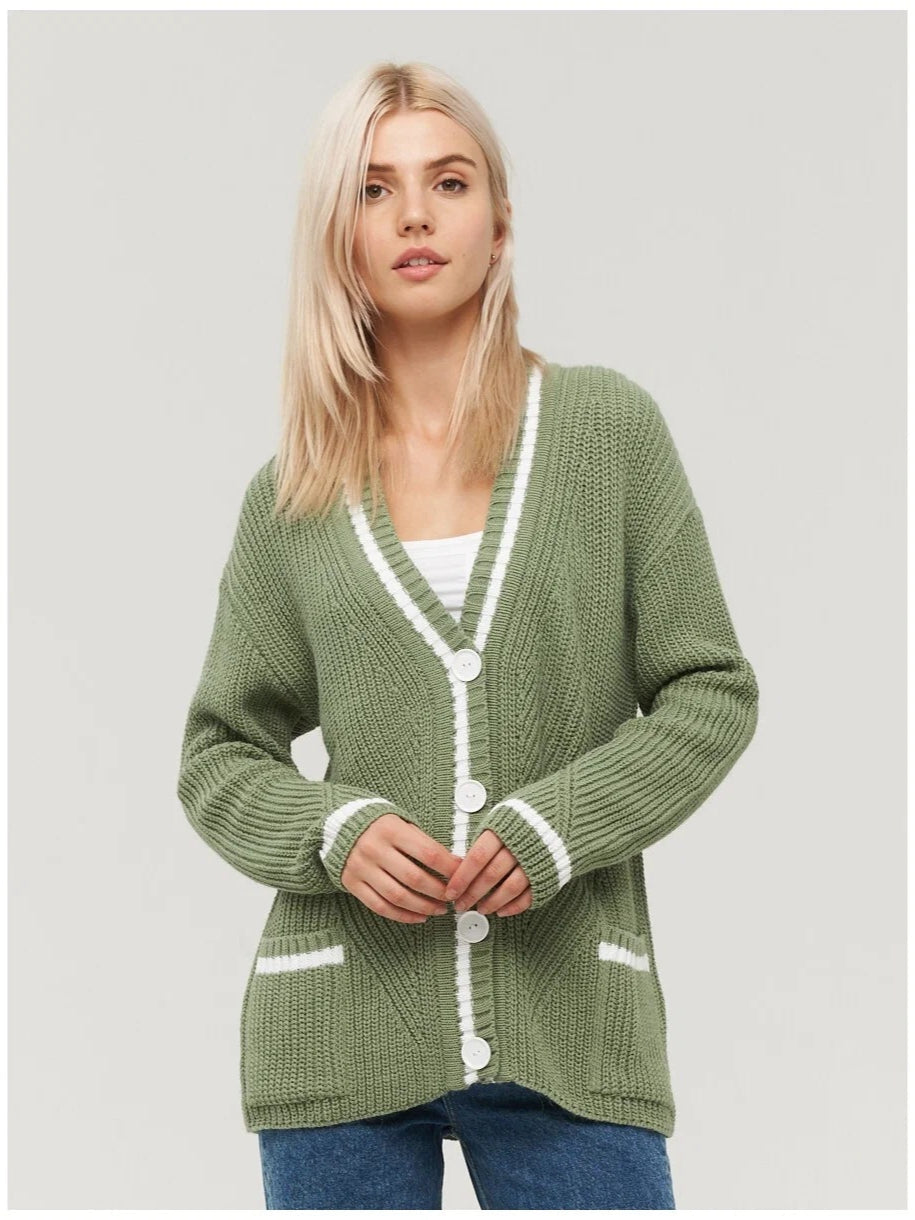 Colorblock Knit Cardigan