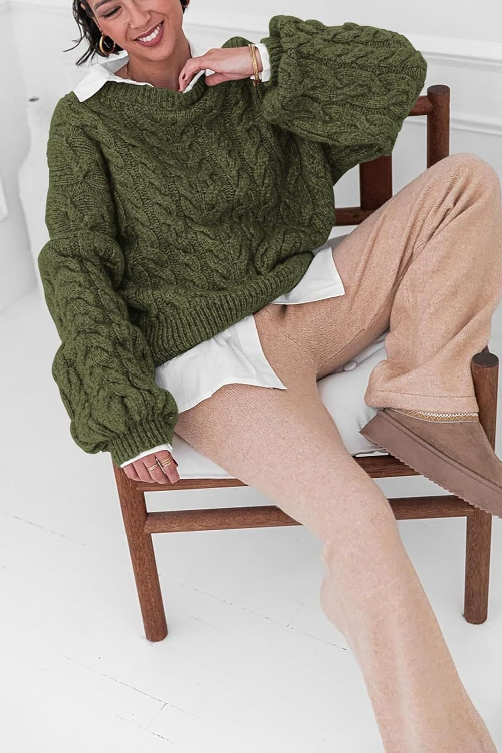 Vintage Chunky Knit Cable Sweater