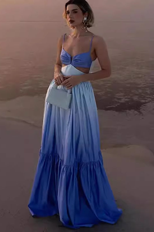 Ombre Cami Cutout Bodycon Maxi Dress
