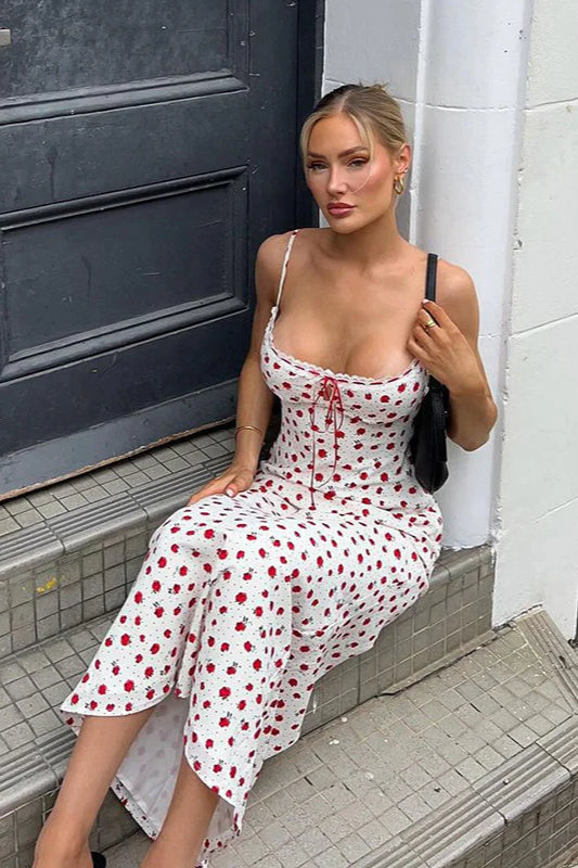 Floral Spaghetti Strap Slim Fit Maxi Dress