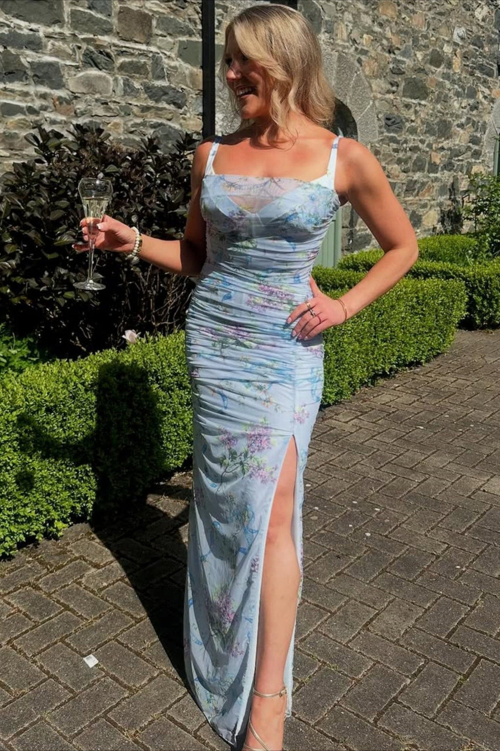Floral Spaghetti Strap Slim Fit Maxi Dress