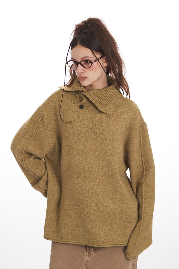 Vintage Cozy High Neck Loose Fit Sweater