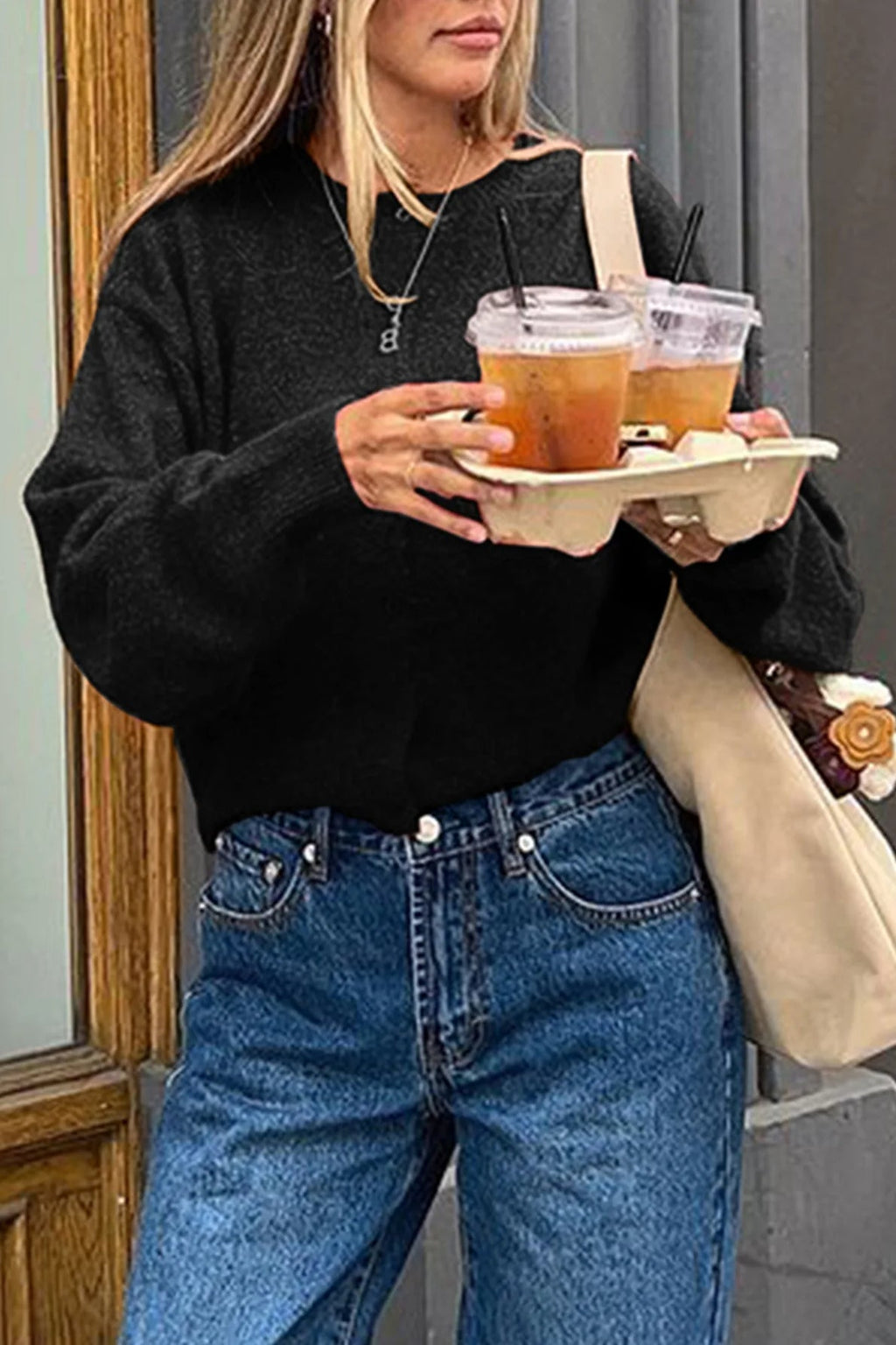 Cropped Knit Button Cardigan