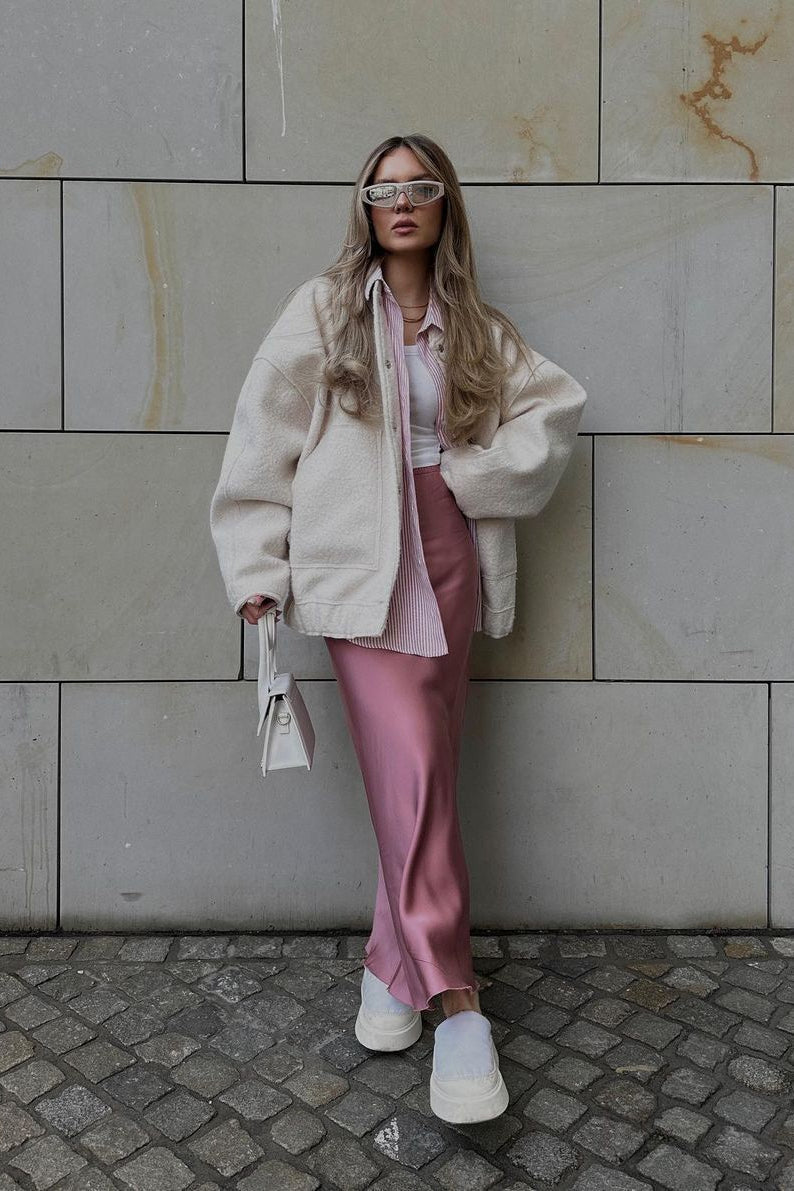 Relaxed Fit Long Sleeve Coat