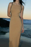 Backless Strappy Bodycon Maxi Dress