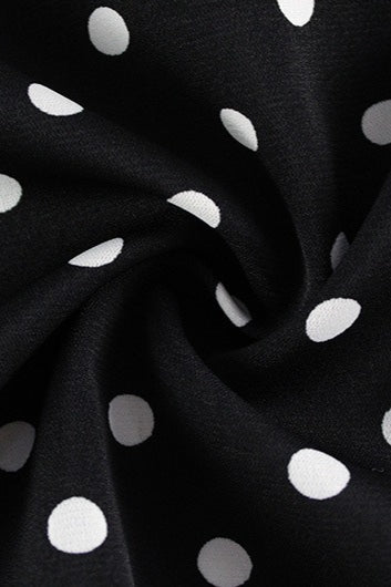 Polka Dot V-Neck Puff Sleeve Bodycon Maxi Dress