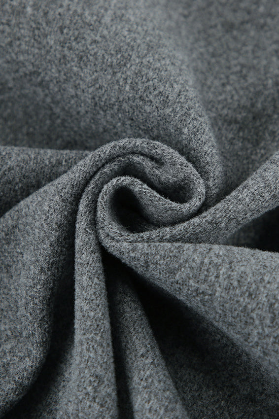 Trendy Grey Wool Short Coat