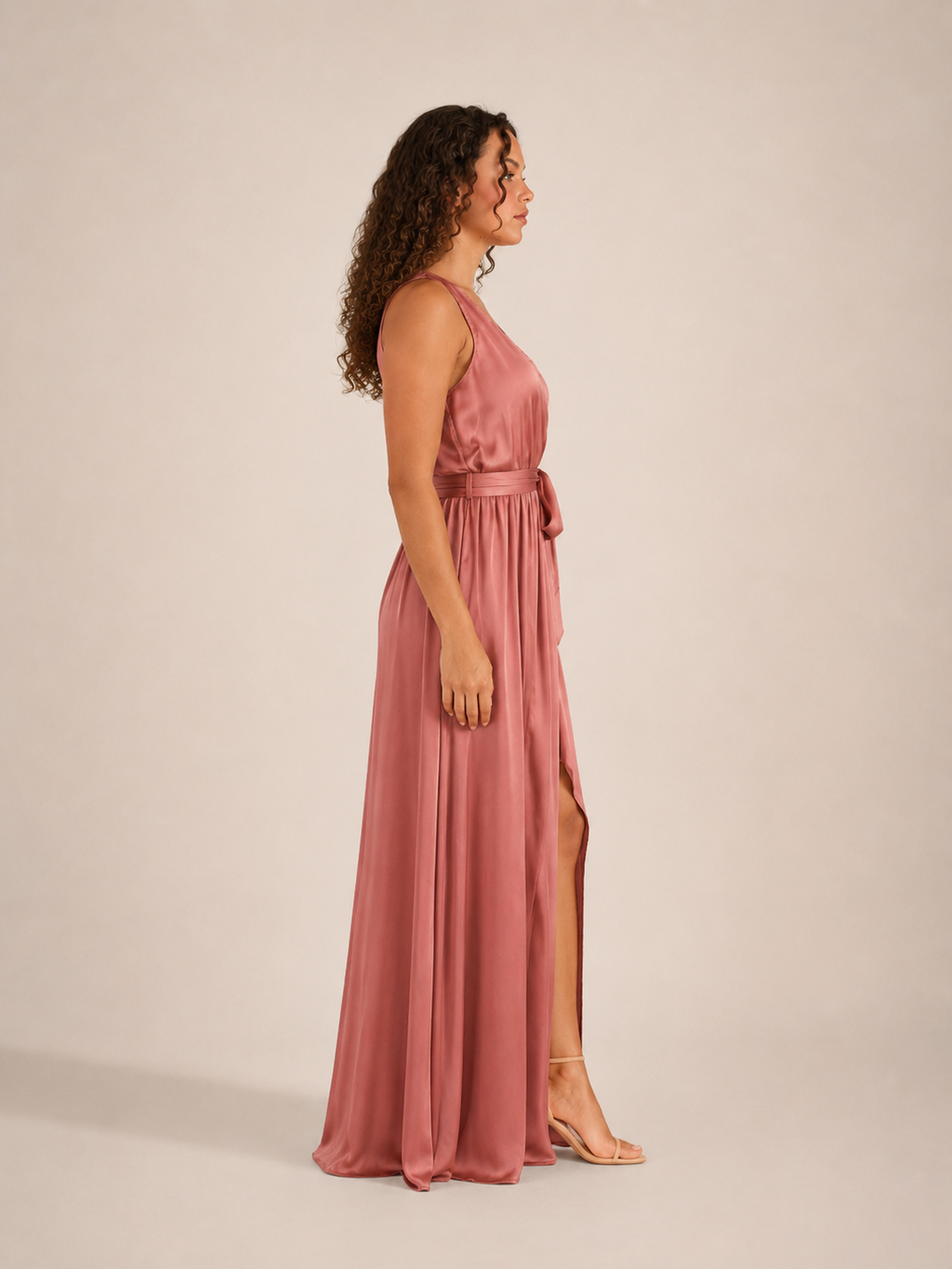 Léontine Robe Longue Femme – Robe Portefeuille Col V Ceinture Nouée Coupe Élégante