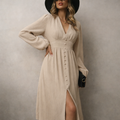 Robe maxi vintage chic pour femme – Style estival élégant, fluide et décontracté