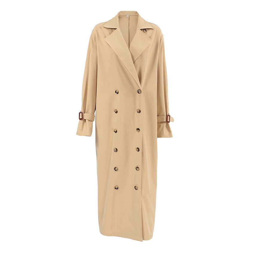 Classic Double Breasted Long Trench Coat