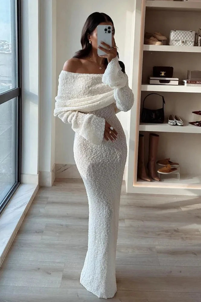 Hollow Out Patchwork High Waist Maxi Dress