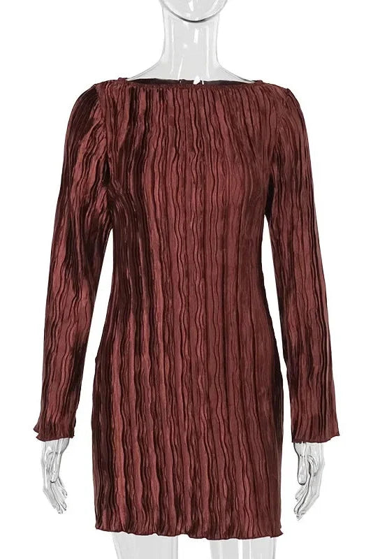 Elegant Long Sleeve Mini Dress