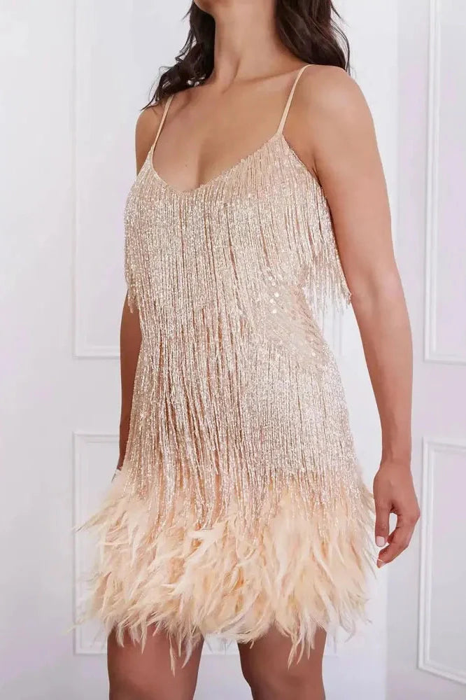 Elegant Spaghetti Straps Mini Dresses