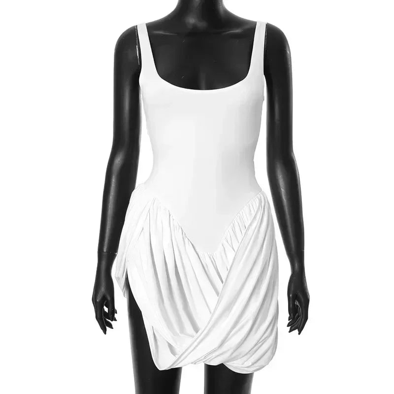 Elegant High Waist Backless Mini Dress