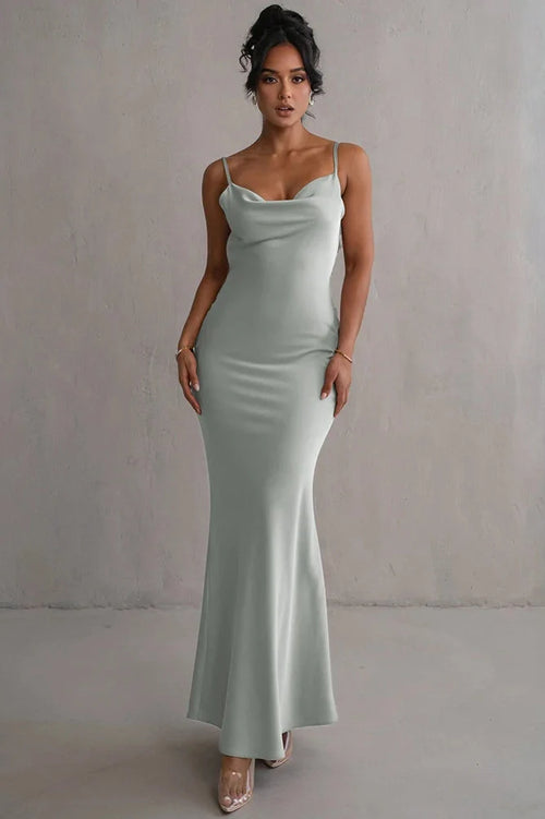 Backless Spaghetti Strap Sleeveless Maxi Dress