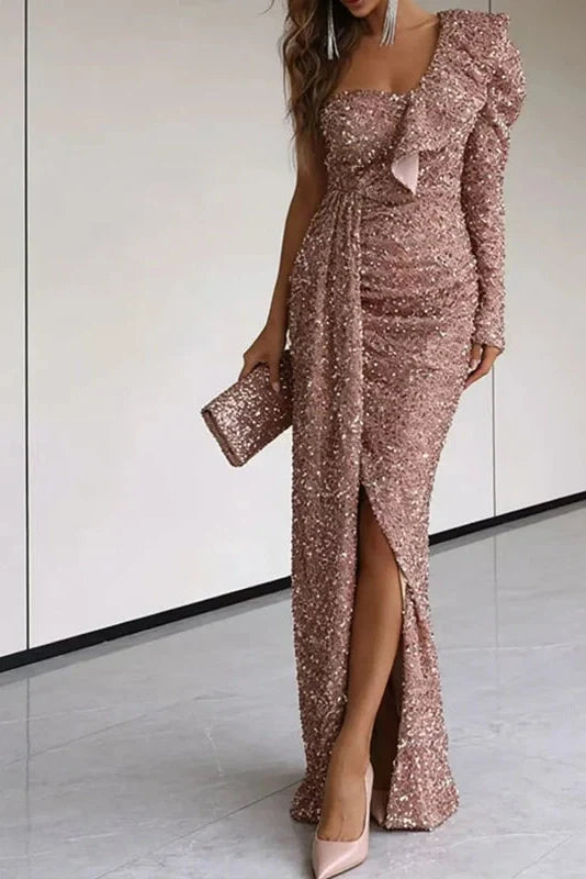 Elegant Sleeveless Slim Slash Collar Maxi Dress