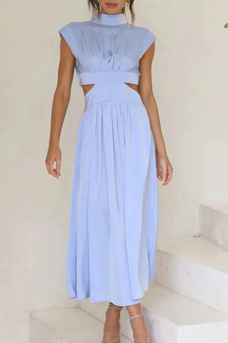 Hollow-Out Sleeveless Loose Maxi Dress