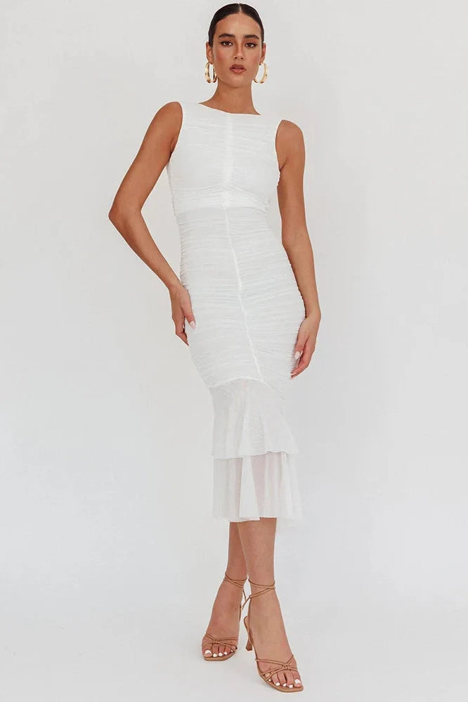 Elegant Backless Sleeveless Bodycon Maxi Dress
