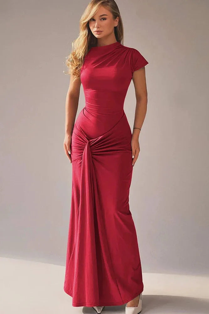 O-Neck Sleeveless Bodycon Lace-up Maxi Dress
