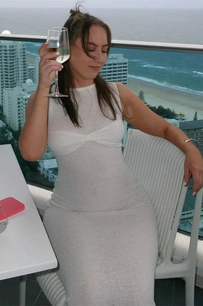 Sleeveless See-Through Bodycon Maxi Dress