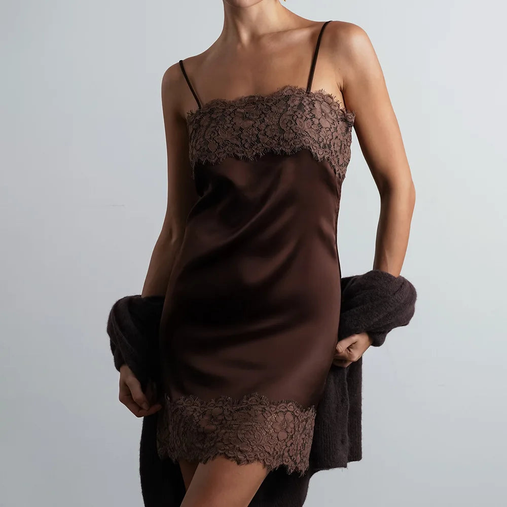 Elegant Patchwork Backless Mini Dress