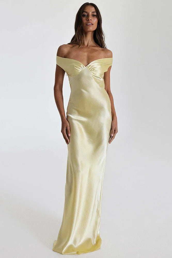 Off-Shoulder Backless Strapless Sleeveless High Waist Maxi Dress