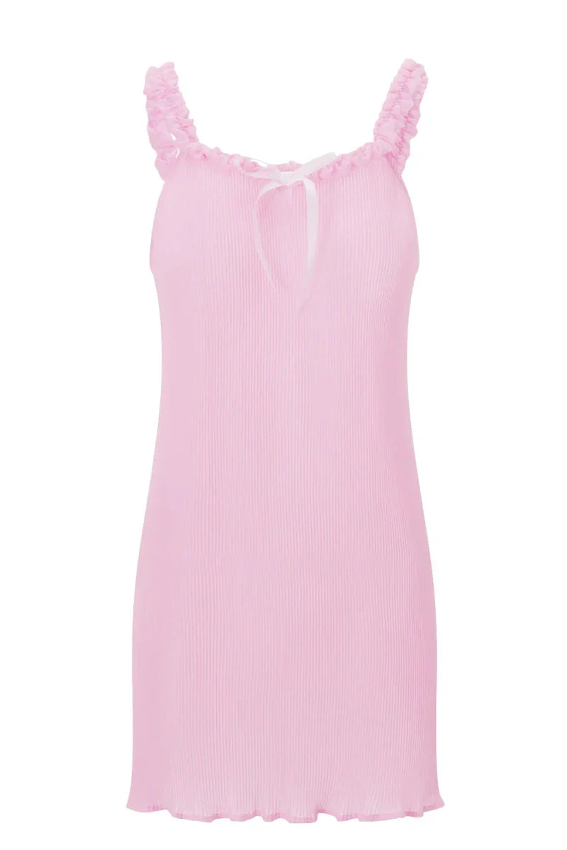 Sleeveless Pleated Mini Dress