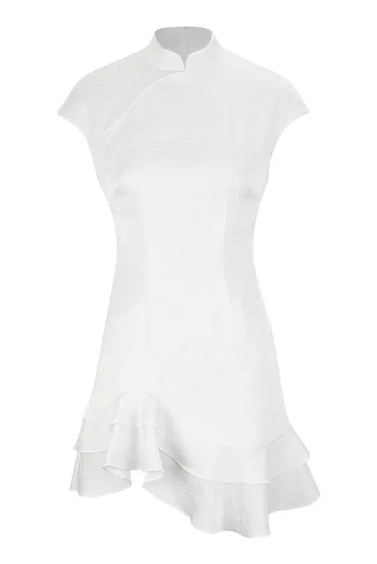Short Sleeve Patchwork Slim Printed Mini Dress