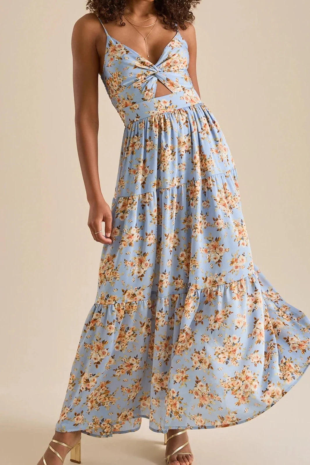 Elegant Sleeveless V-Neck Maxi Dress