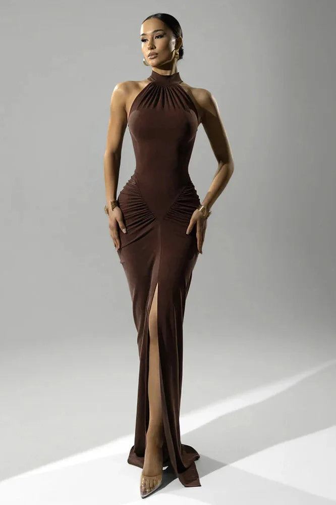 Sleeveless Slim High Waist Split Maxi Dress