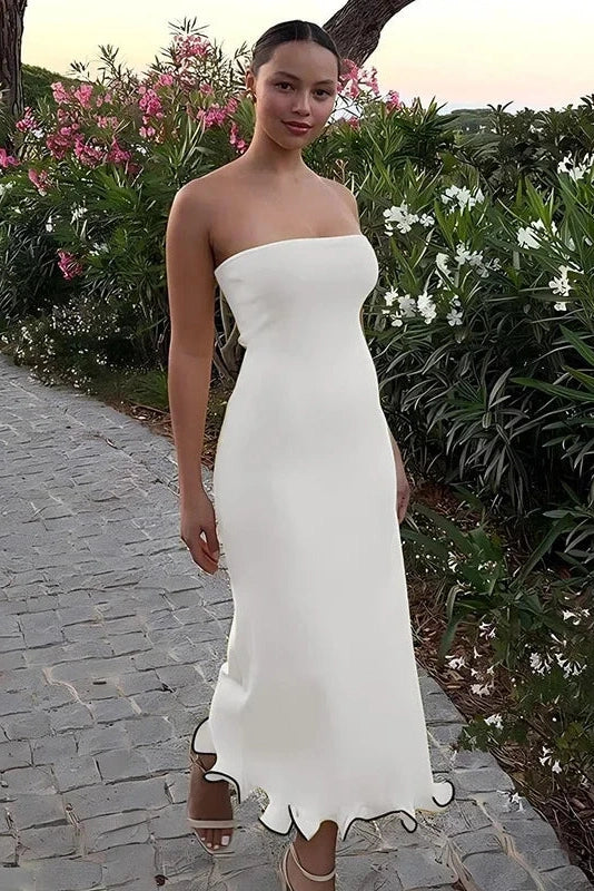 Elegant Slim Fit Patchwork Long Sleeve Backless Midi Dress