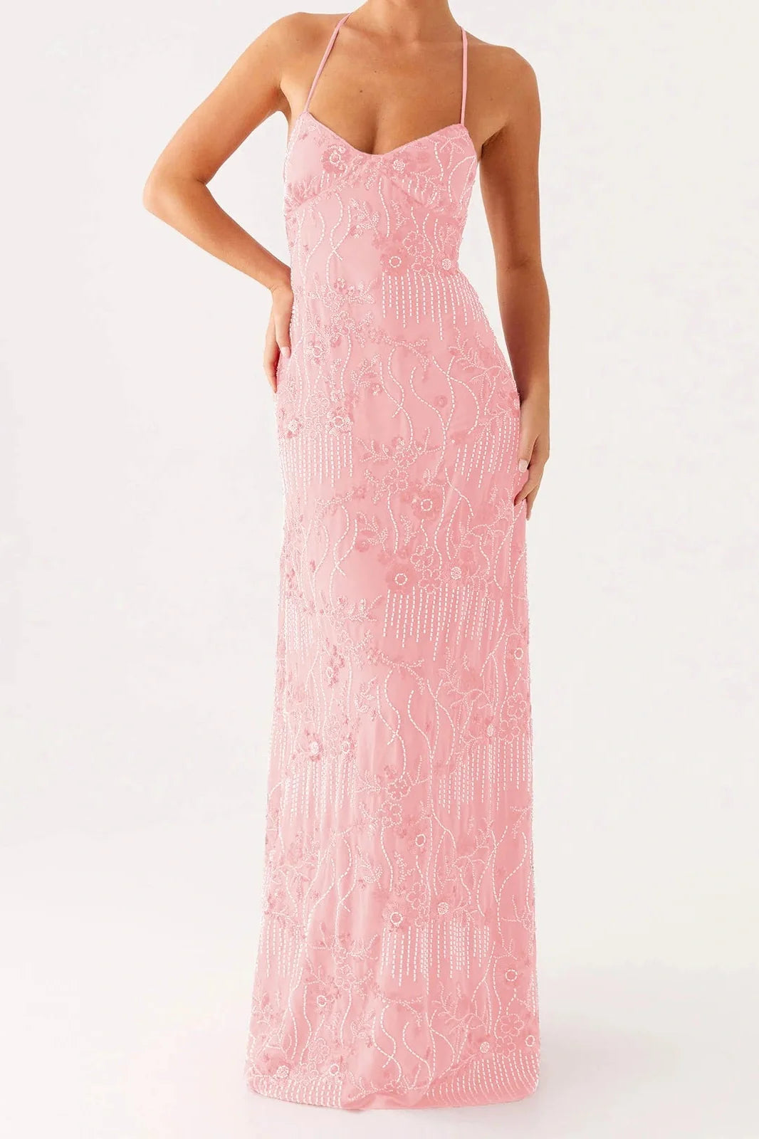 Sleeveless Backless Spaghetti Strap Maxi Dress