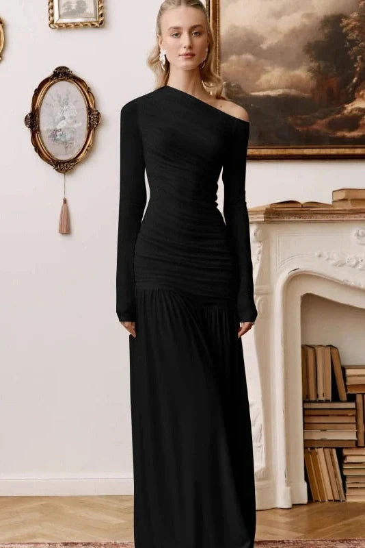 Elegant Slim Long Sleeve Maxi Dress