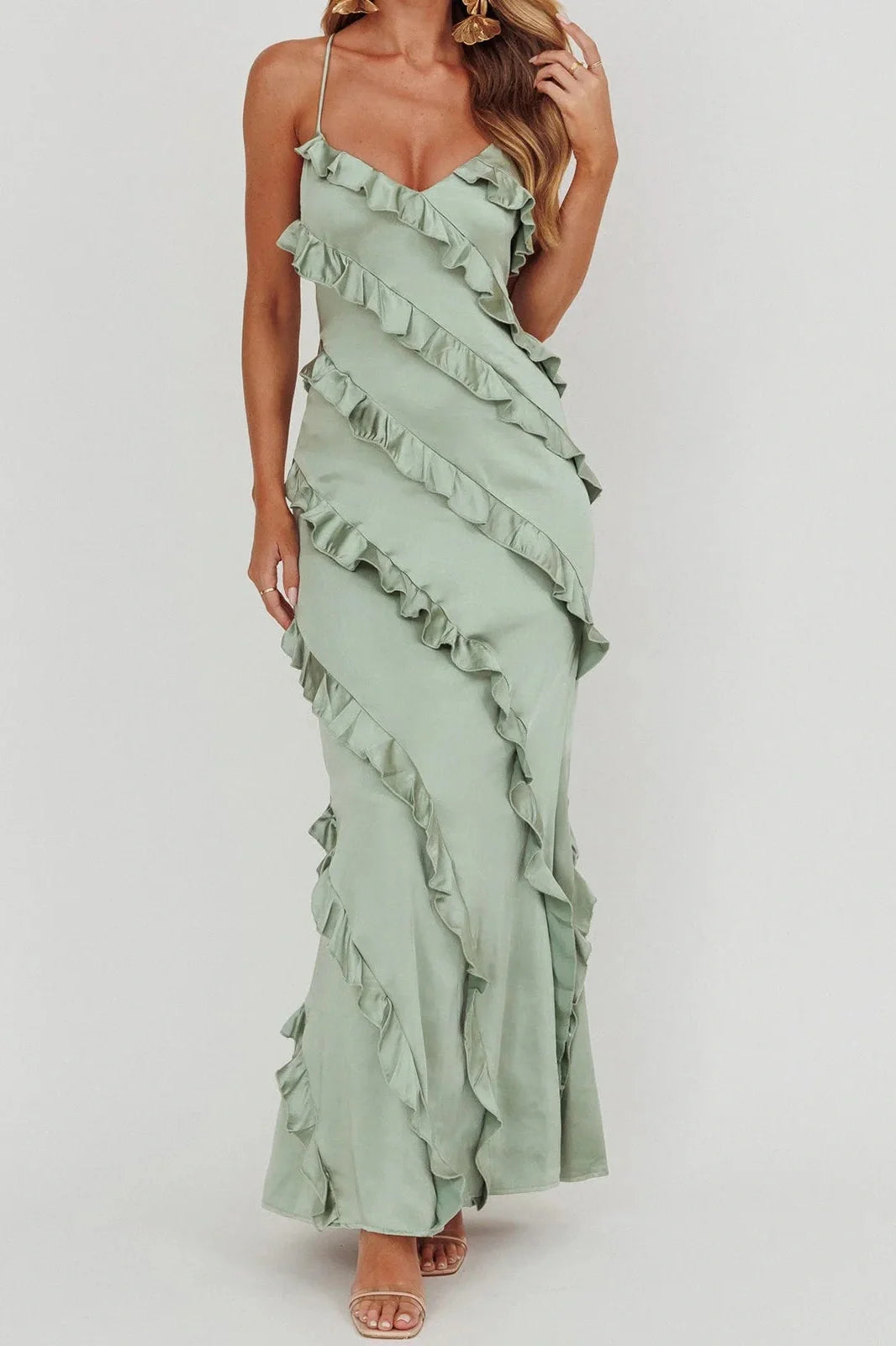 Sleeveless Spaghetti Strap Maxi Dress