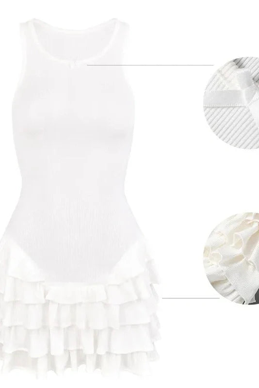 See-Through Sleeveless Slim Bodycon Mini Dress