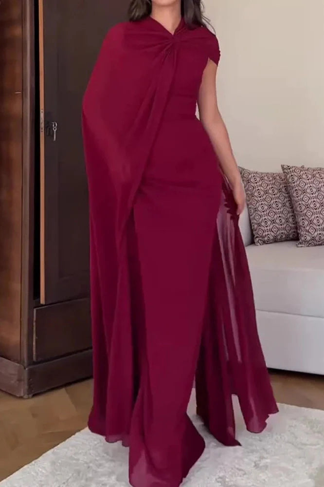 Elegant High Waist Slim Maxi Dress