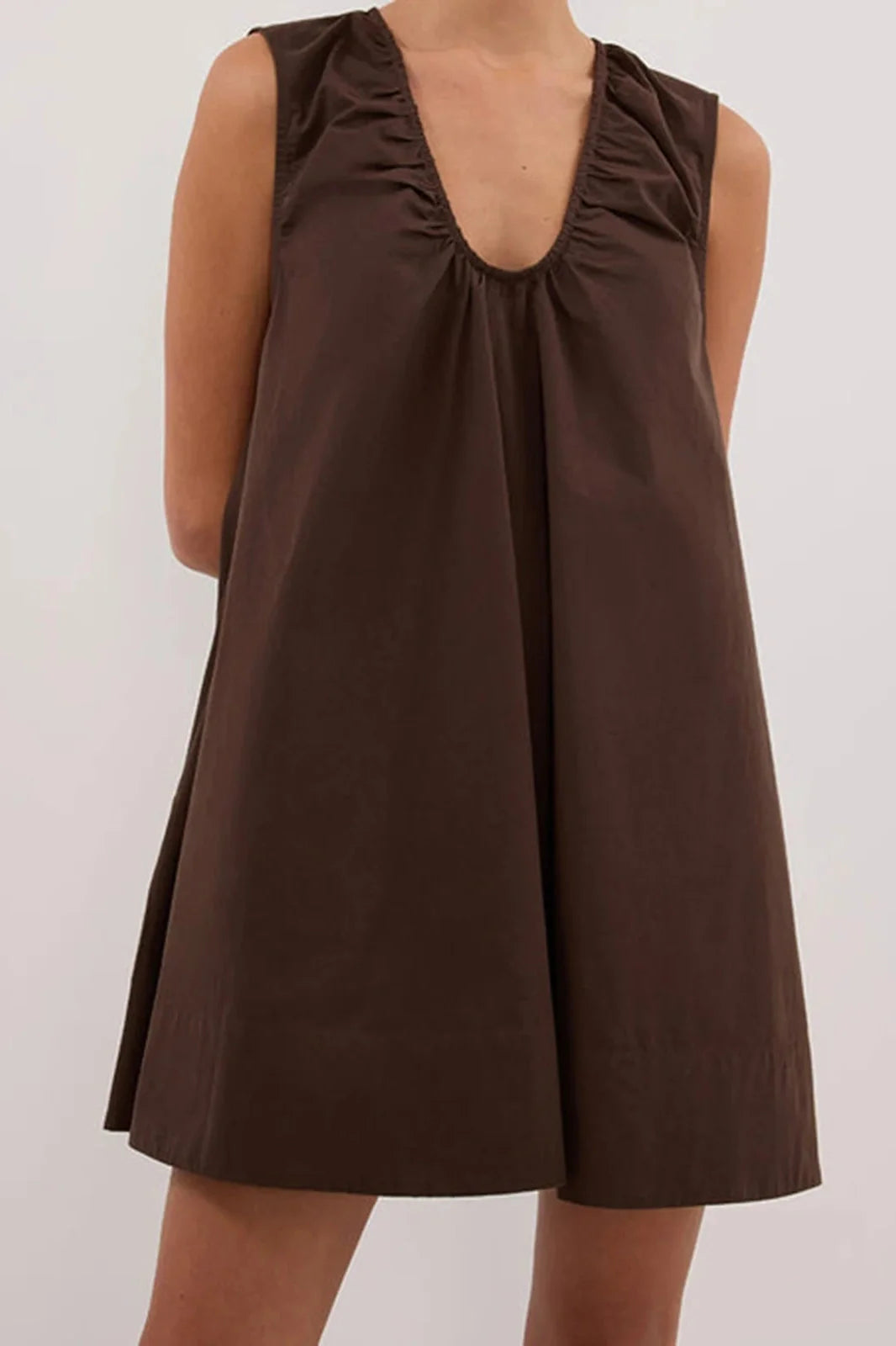 V-Neck Sleeveless Loose Mini Dress