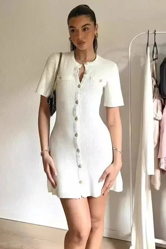 Elegant Knitted Slim Mini Dress