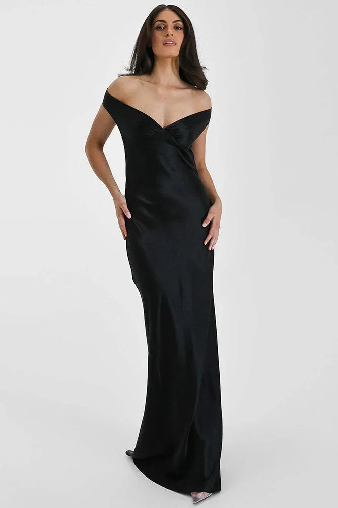 Off-Shoulder Backless Strapless Sleeveless High Waist Maxi Dress