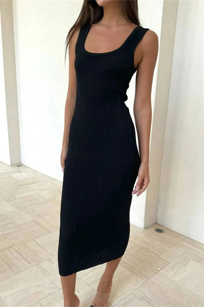 Patchwork Strapless High Waist Midi Dress