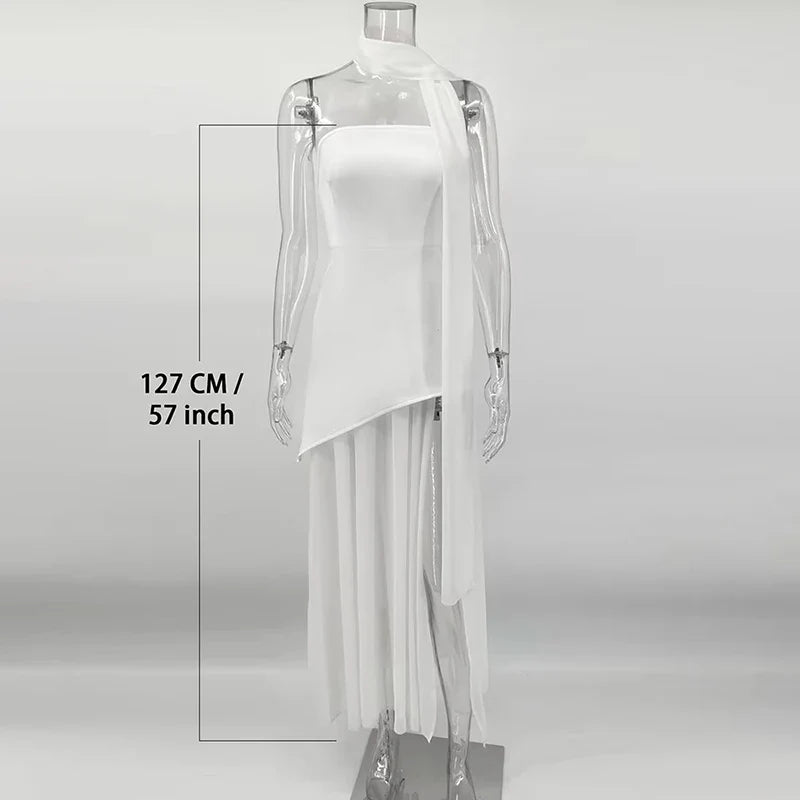 Elegant Strapless Sleeveless Maxi Dress