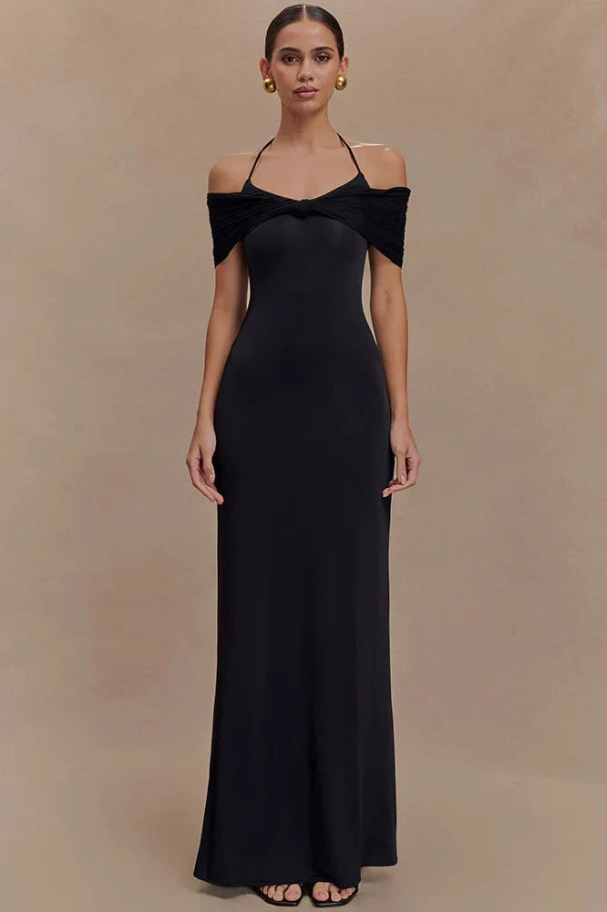 Off-Shoulder Strapless Sleeveless Backless Maxi Dress