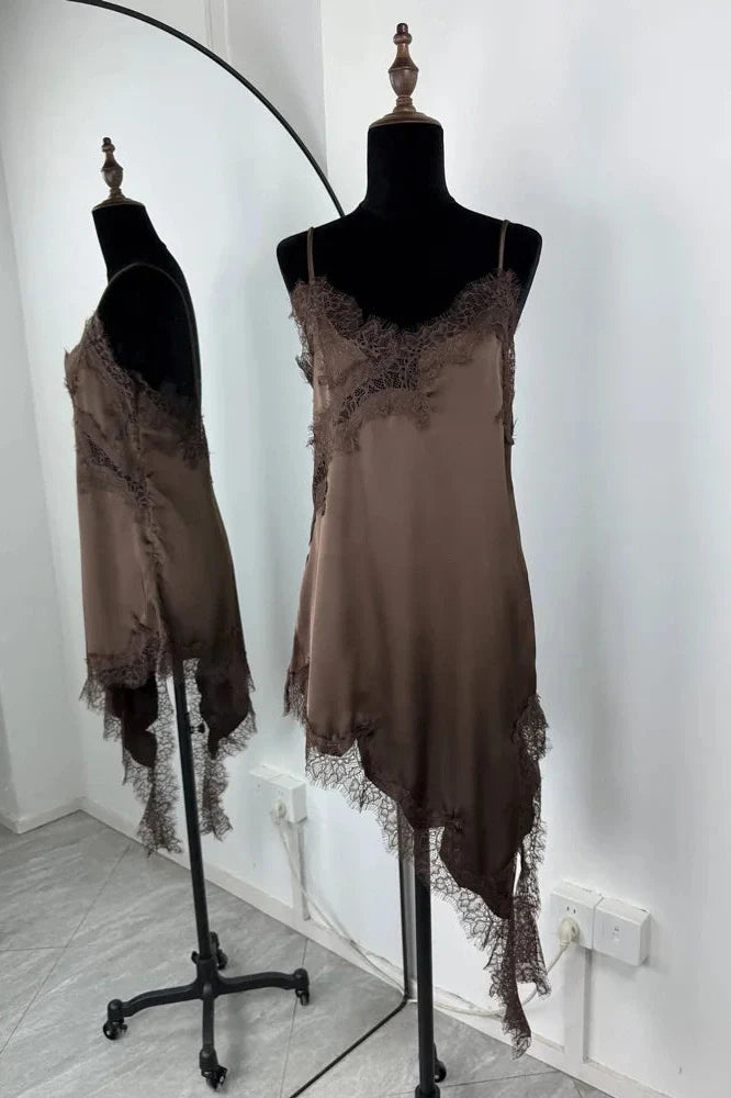 Lace Backless Patchwork V-Neck Slim Bodycon Mini Dress
