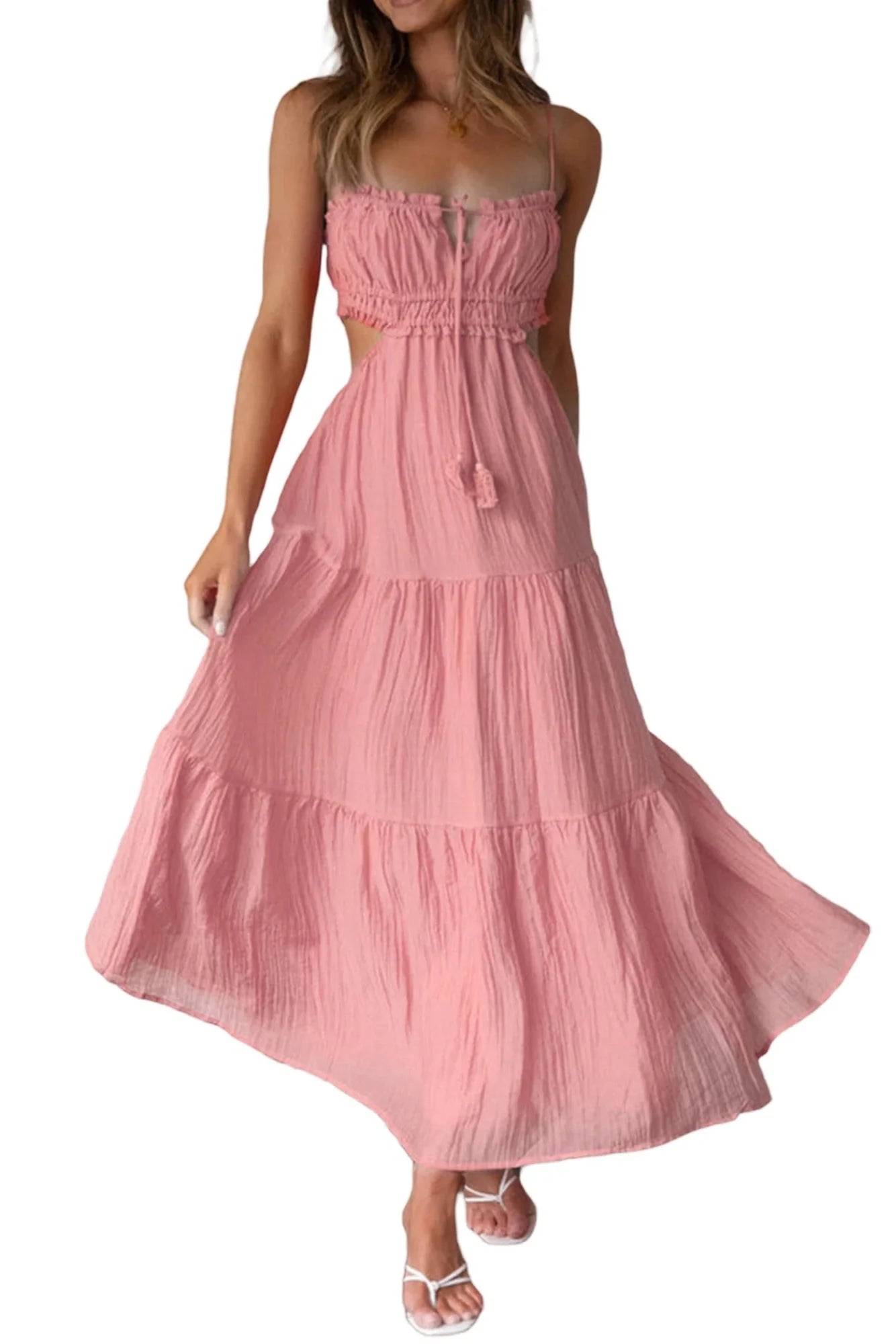 Elegant Sleeveless High Waist Midi Dress