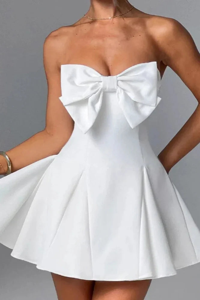 Strapless Backless Off-Shoulder Sleeveless A-line Mini Dress